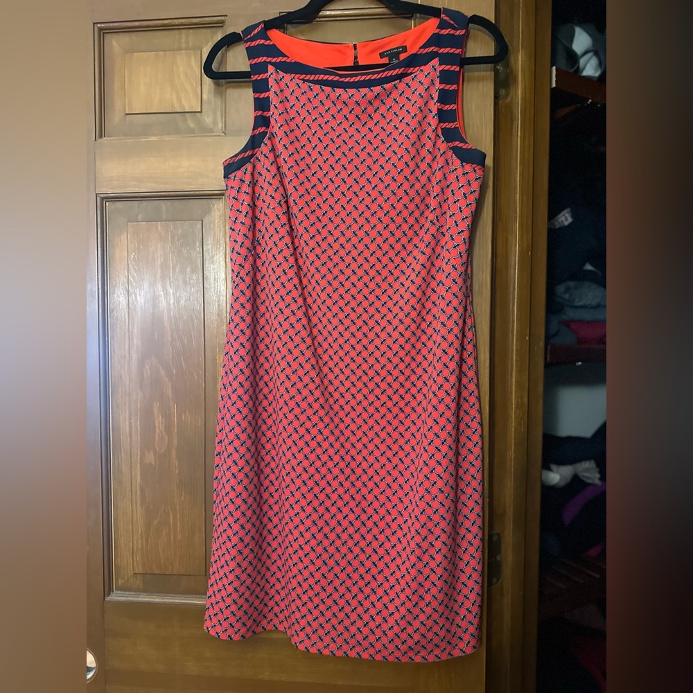 Red and navy dress